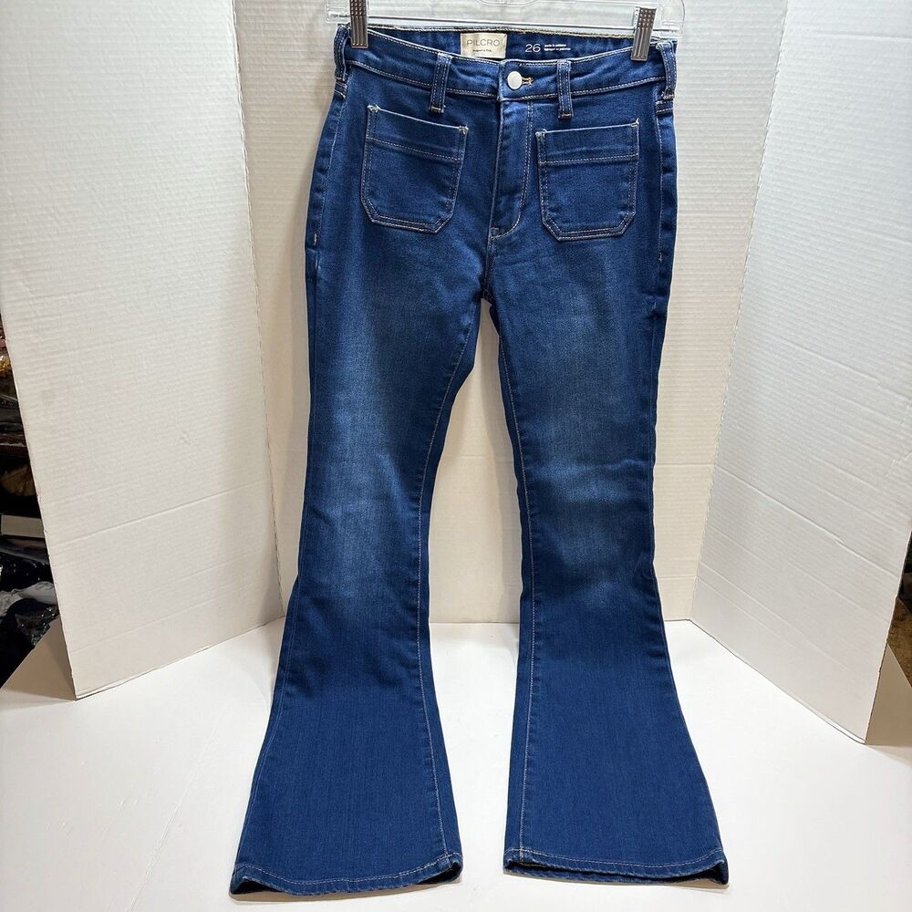 Pilcro Women’s The Icon Flare Denim Jeans 26 Hippie 70s